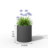SKU_ Grey Cylindrical Flower Bed Flowerpot