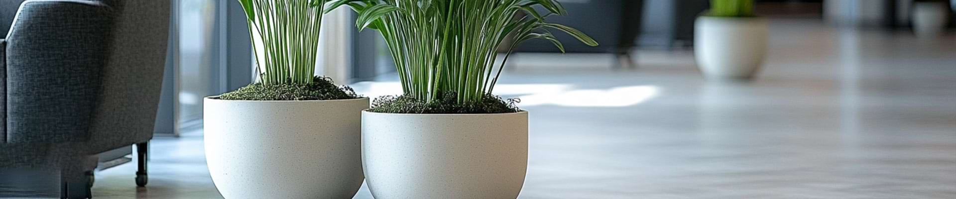 Stylish commercial planters for upscale malls and shopping centers