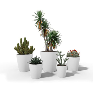 SKU_ Medium White Conical Flowerpot