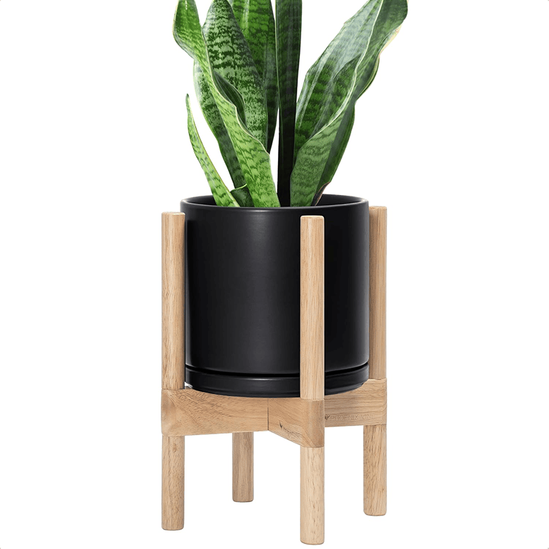 Bedside Wooden Ceramic Medium Planter
