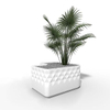 Modern White Diamond-Textured Corner Flower Box