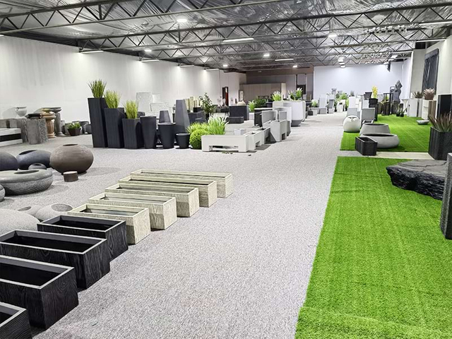 Rovis factory workshop showcasing production of outdoor and garden planters