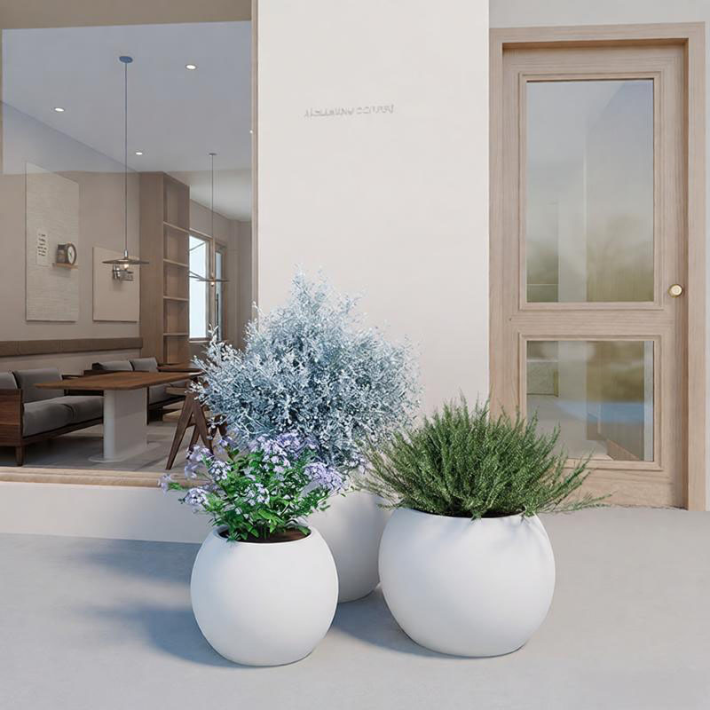 Polyurethane Spherical Planter– IndoorOutdoor Flower Pot for Home Balcony, Office & Commercial