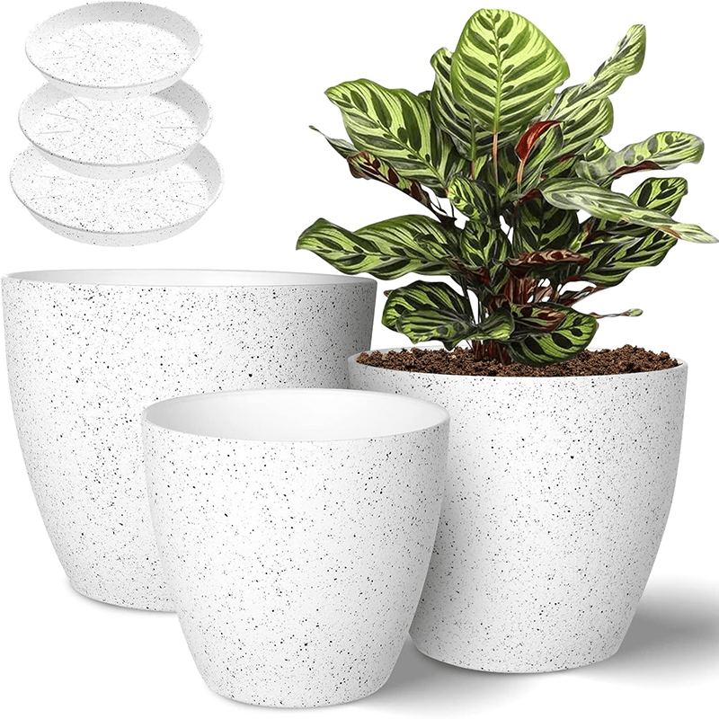 Retro Stone-Textured Indoor Plant Pots